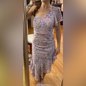 Floret Studios asymmetrical floral midi dress